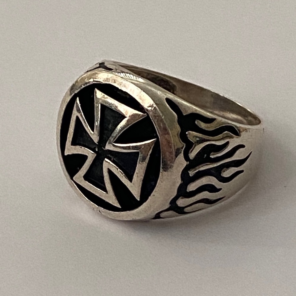 925 Silver ring iron cross sterling